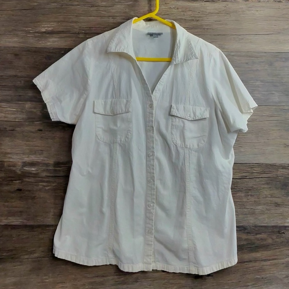 Essentials White Button Down Shirt